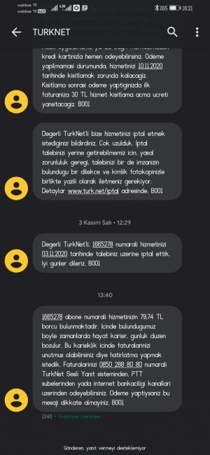 Türknet İptal Talebimi Reddettiler