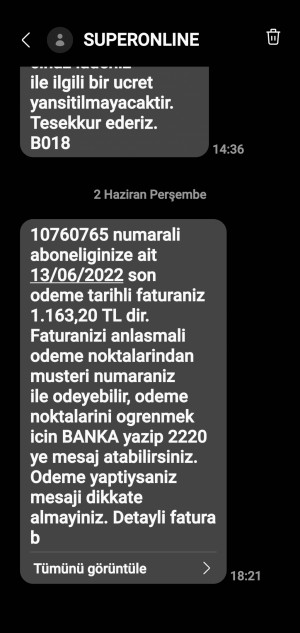 Turkcell Superonline Haksız Yere Cayma Bedeli Yansıtılıyor...