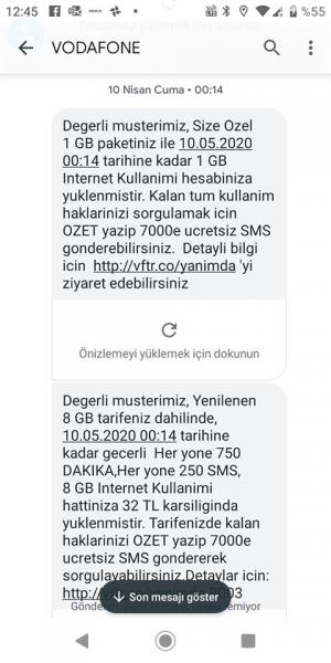 Vodafone Öncelikle Paketimin Zamanında Önce Süresi Bitmiş Oysaki Bana Gönderilen Mesajda 10.05.2020 00:14'de