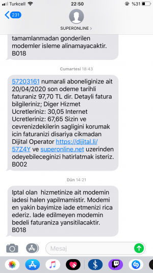 Turkcell Superonline İade Edildiği Halde Ürün İadesi Yapılmadığı Bildirimi
