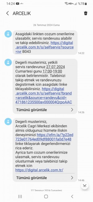 Arçelik Buzdolabı 2 Aydır Sorunum Çözülmüyor