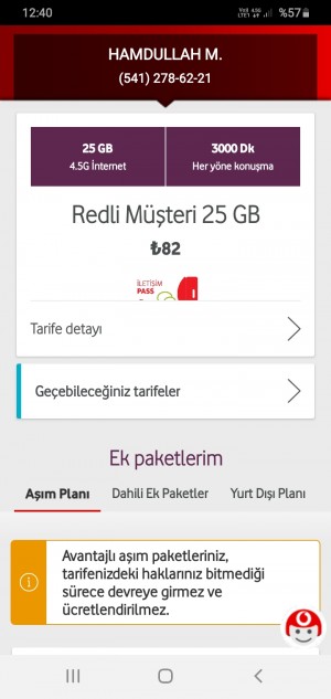 Vodafone Cayma Bedeli