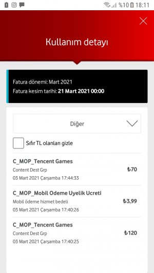 Vodafone Faturama Fazladan Ödeme Yansıtılması