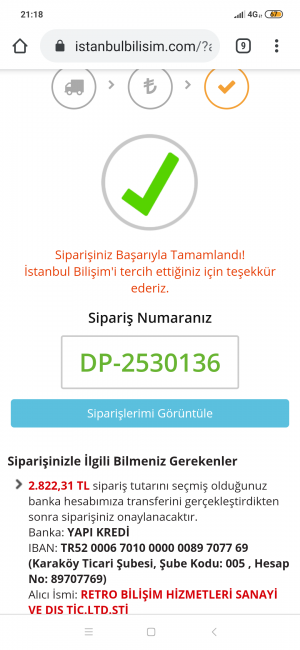 İstanbul Bilişimden Aldığım Ürün Gelmedi Para İadesini İstiyorum