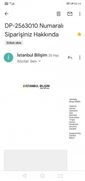 İstanbul Bilişim Para İadesi Yapmıyor