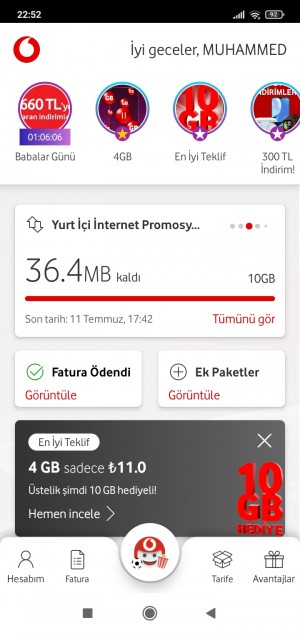 Vodafone İzinsiz Aşım Ücreti Faturama Yansıtılması