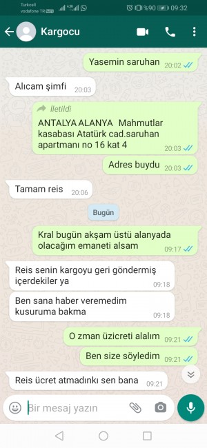 Mng Kargo Alanya Kargocunuz Ürünü Getirmeyip Geri İade Edilmesine Sebep Oldu